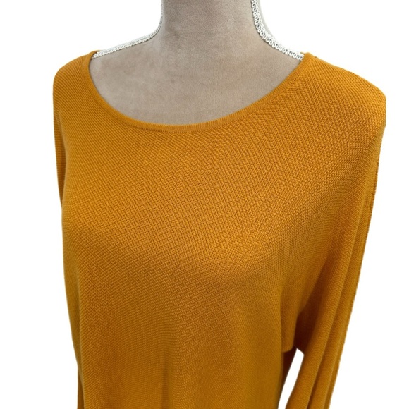 MICHAEL KORS Tunic Sweater Womens Sz L Autumn Yellow Long Sleeve Pullover Top - Picture 7 of 10